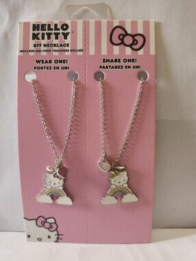Hello Kitty Pink & Rainbow BFF Necklace Set